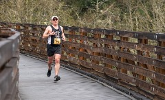 An avid runner, Timm running the 2019 Vernonia Half-Marathon.